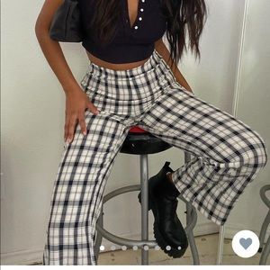Princess Polly plaid flare pants